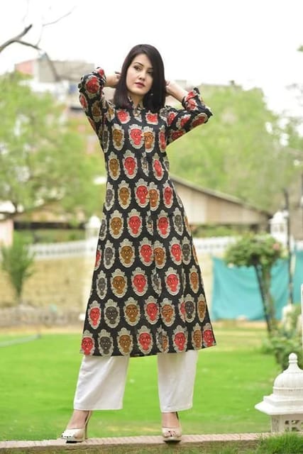 Women's Plus Size Printed Cotton Kurti