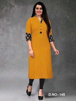 Attractive Solid Rayon Plus Size Kurti