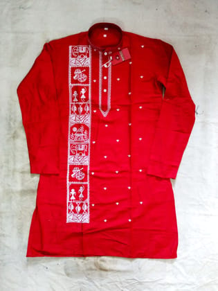 Red Men's kurta