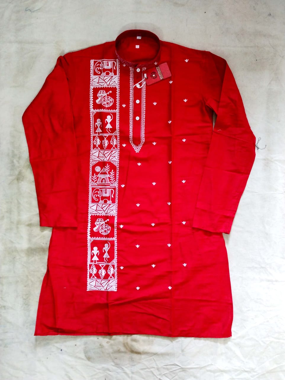 Red Men's kurta