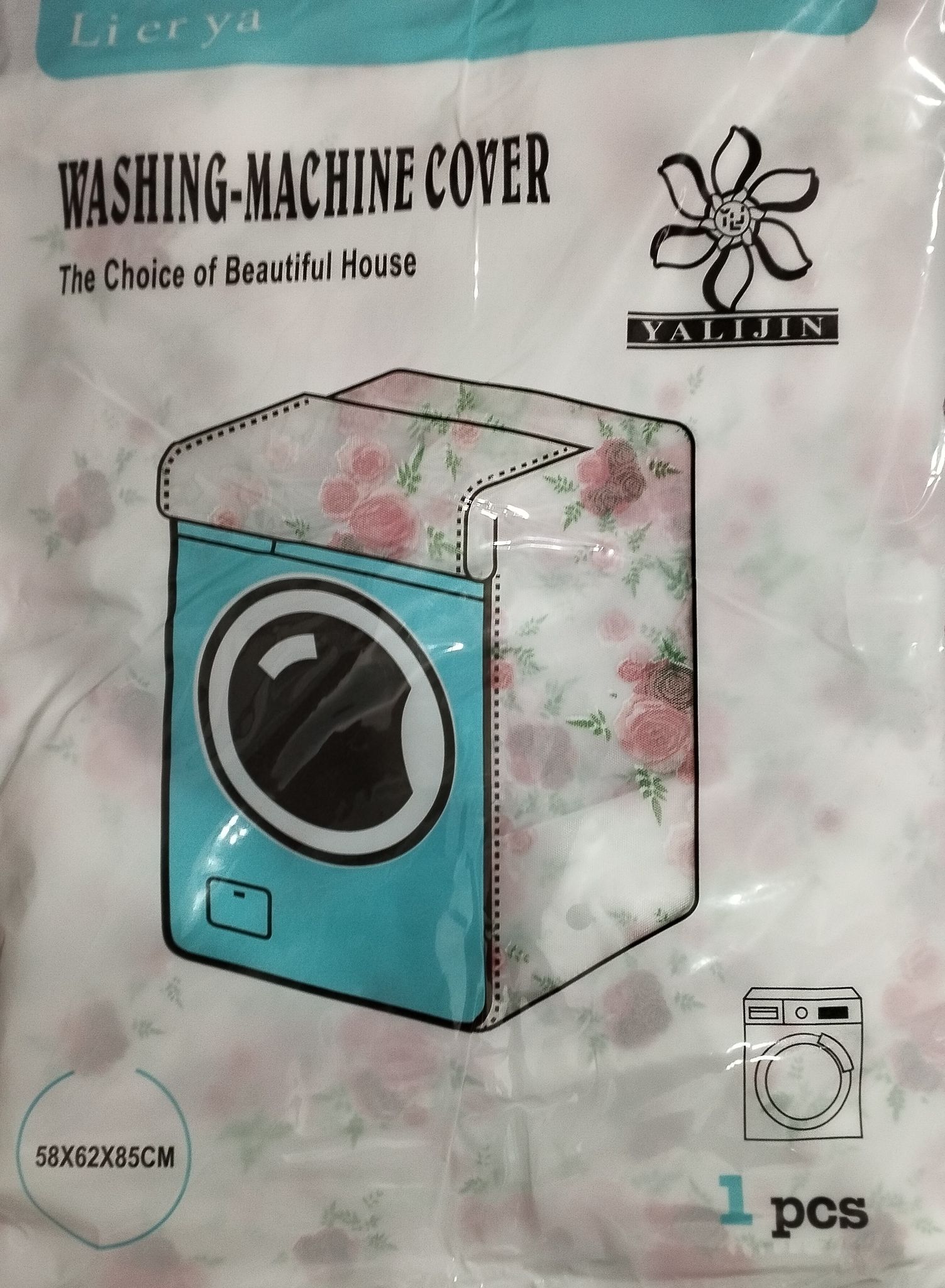 "NAARI VILLA" Washing Machine Cover Suitable for front Loaded of any size multicolour printed on Semi-Transparent PVC zipper Best Imported Quality (Colour and print according to availability and stock)