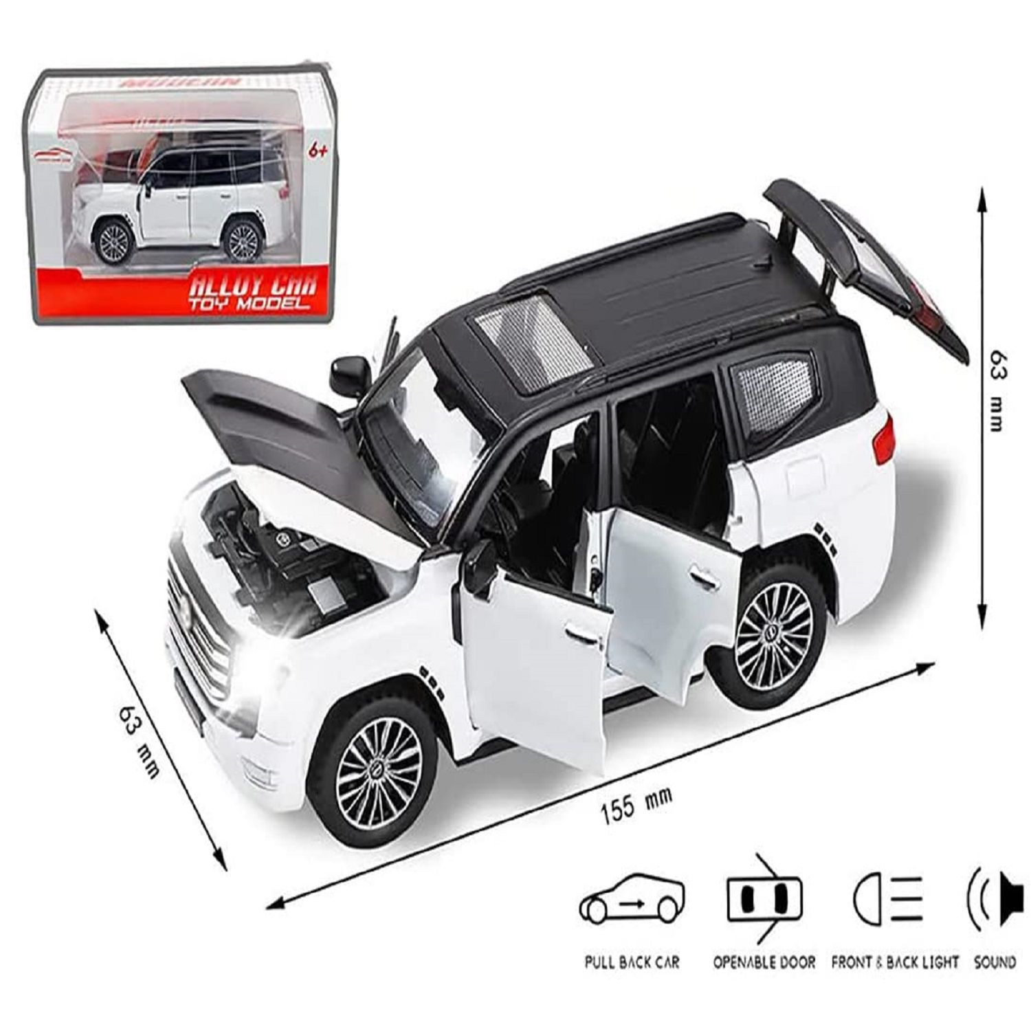 KTRS ENTERPRISE 1:32 Scale Die-Cast Dual-Tone Llnd-Criiser with 6 Openable Doors,Pull Back Action, Blinking Headlights & Tail Lights