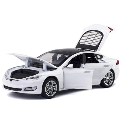 KTRS ENTERPRISE 1/32 For Tesla For Model S For P100D Alloy Die-Cast Model Toy Car 6 Door Sound Light Pull Back Boy Toy Vehicle