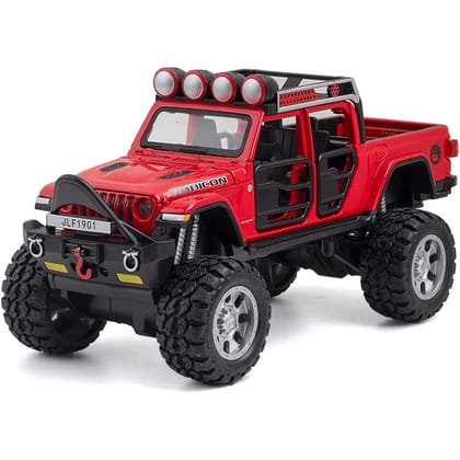 KTRS ENTERPRISE 1:32 Scale Die-Cast Rubicon Off-Road Jeep Car with 4 Openable Doors Music,Pull Back Action & Glowing Head & Tail Lights