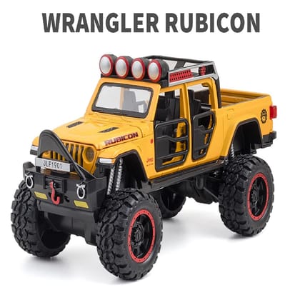 KTRS ENTERPRISE 1:32 Scale Die-Cast Rubicon Off-Road Jeep Car with 4 Openable Doors Music,Pull Back Action & Glowing Head & Tail Lights