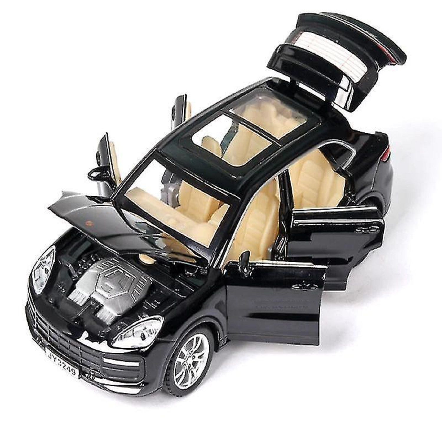 KTRS ENTERPRISE 1:32 Diecast Porsche-Cayenne Turbo Car Model Toy Vehicle Alloy Pull Back Sound Light Sports Car Toys for Children Kids Gifts