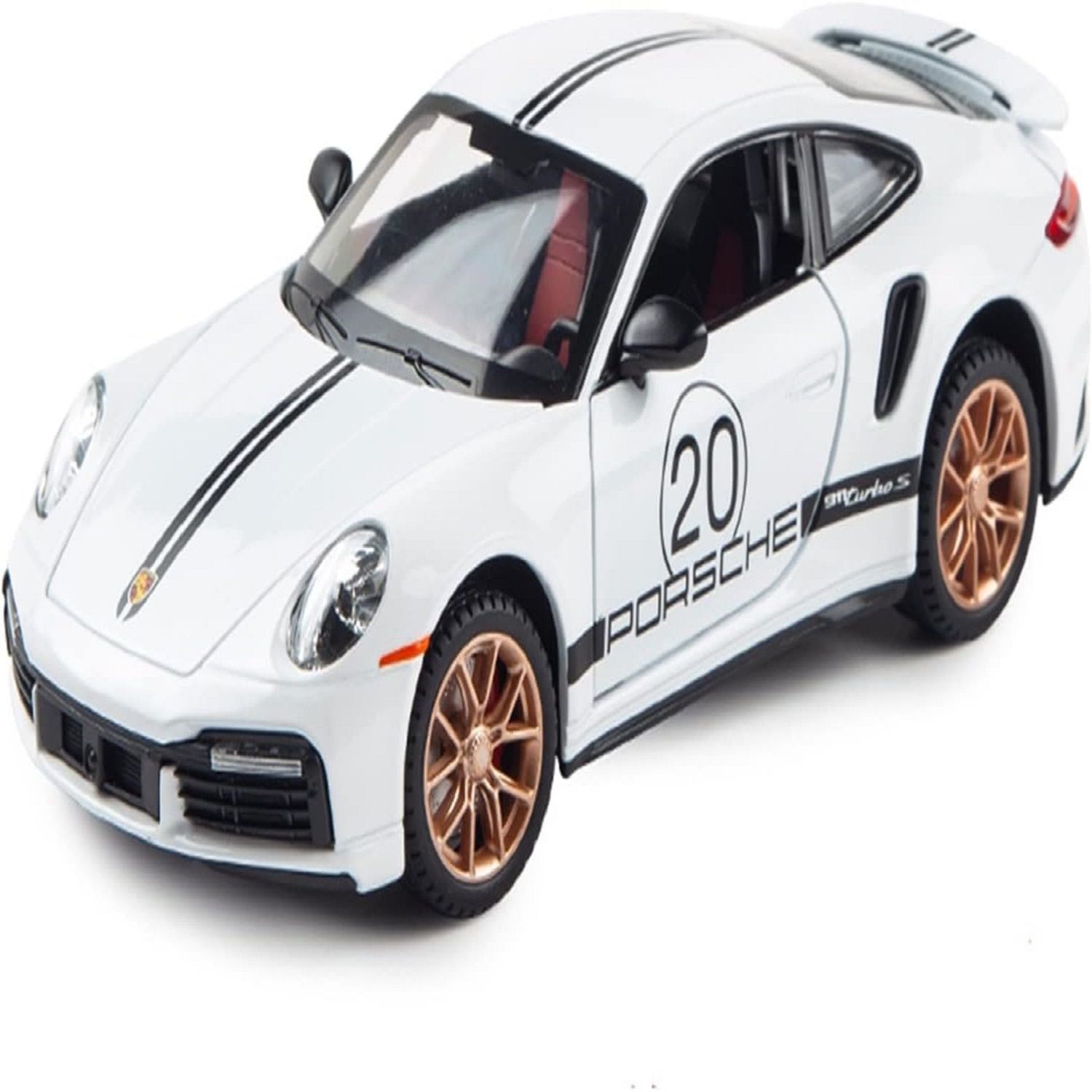 KTRS ENTERPRISE 1:32 For Porsche 911 TurboS Alloy Car Toy Car Metal Collection Model Car Sound And Light Toys For Children