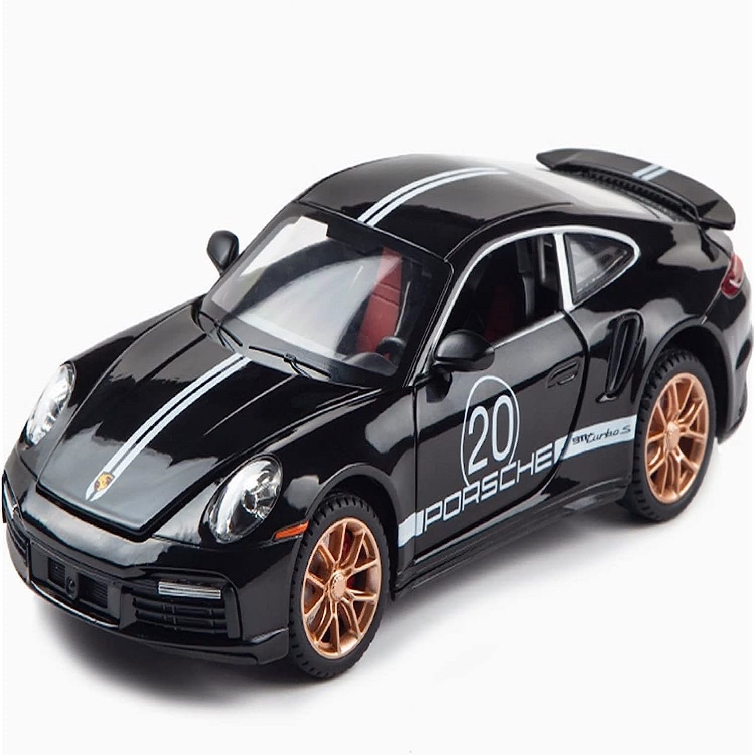 KTRS ENTERPRISE 1:32 For Porsche 911 TurboS Alloy Car Toy Car Metal Collection Model Car Sound And Light Toys For Children