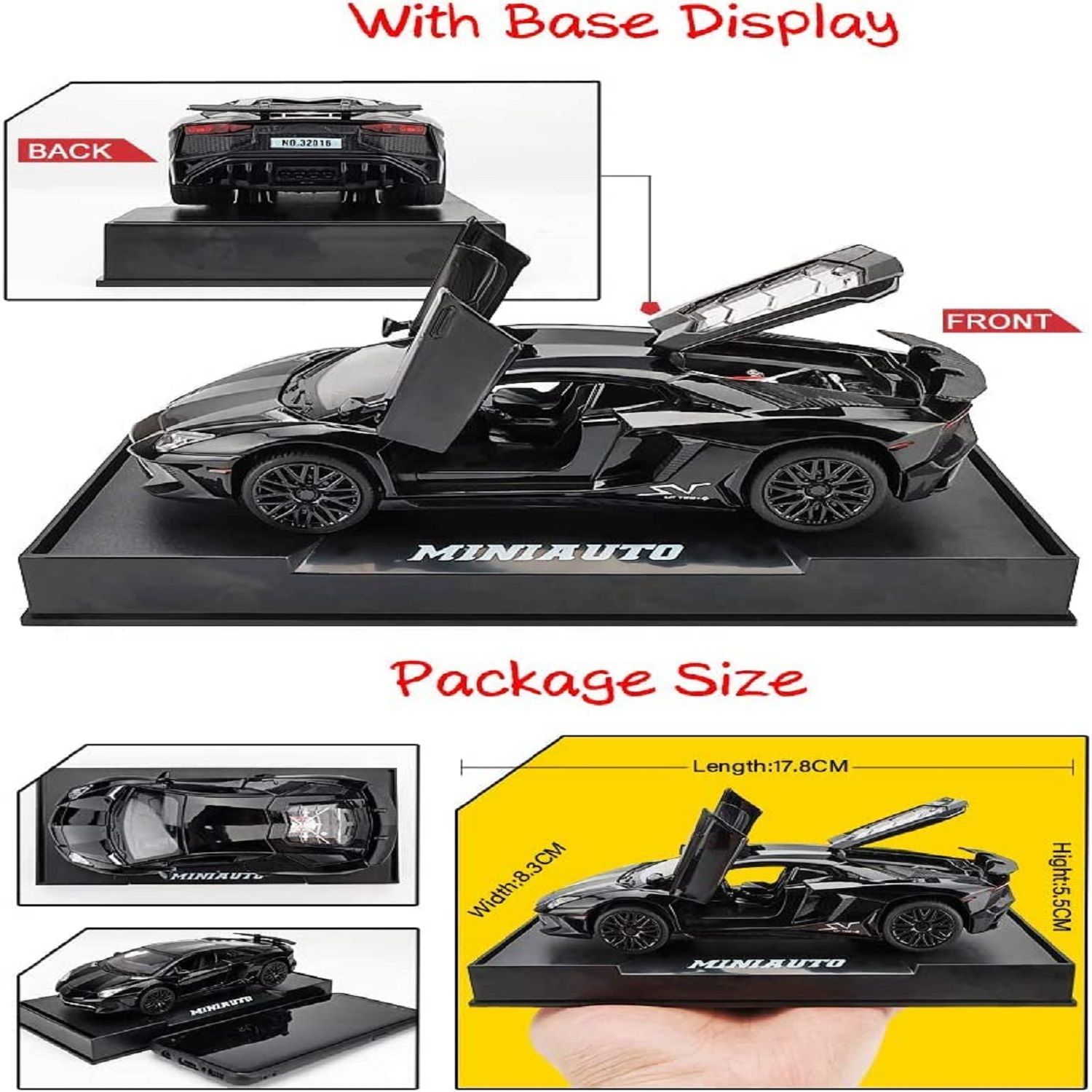 KTRS ENTERPRISE 1:32 Diecast Lemborgini LP750 Alloy Metal Pull Back Die-Cast Car Scale Model Pullback with Sound Light Mini Auto Toy car for Kids Best Gifts Toys for Kids Boys