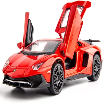 KTRS ENTERPRISE 1:32 Diecast Lemborgini LP750 Alloy Metal Pull Back Die-Cast Car Scale Model Pullback with Sound Light Mini Auto Toy car for Kids Best Gifts Toys for Kids Boys