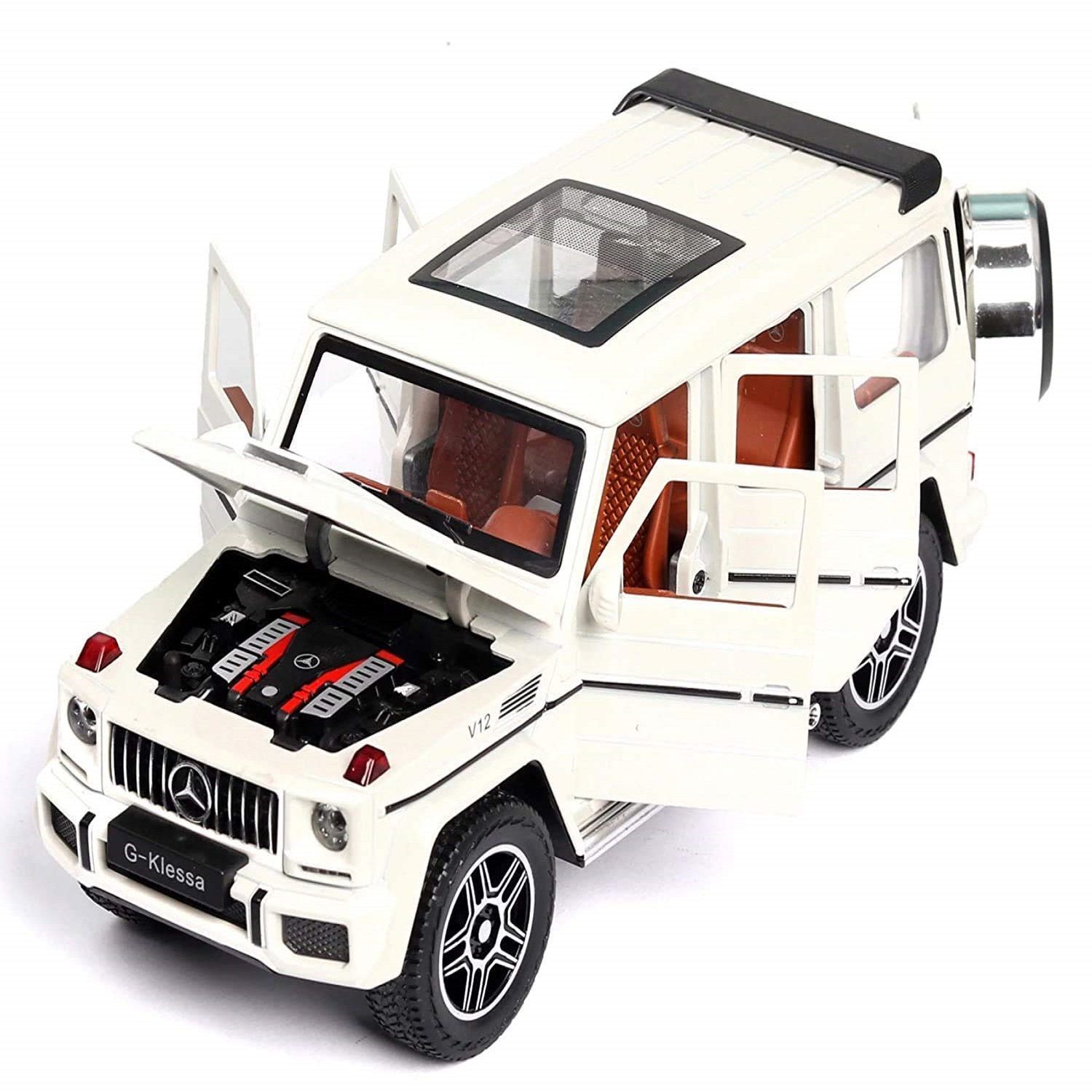 KTRS ENTERPRISE 1:32 Die-cast Car MERCE G-KLESSA Diecast Metal Pullback Toy car with Openable Doors & Light,Music Boys for Kids【Colors as Per Stock】