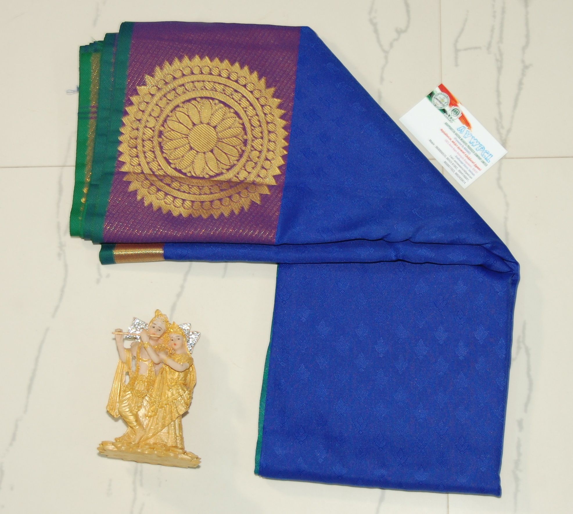 Semi Silk Cotton Saree With blouse