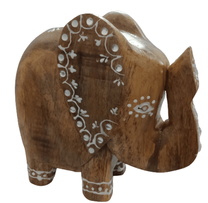 Natural Finish Wooden Elephant