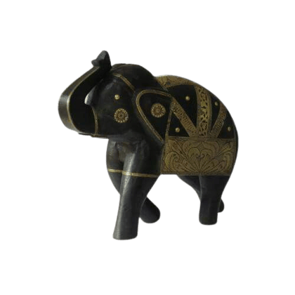 Wooden Brass Fitted Elephant