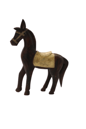 Wooden Brass Fitted Horse