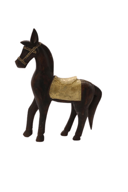 Wooden Brass Fitted Horse