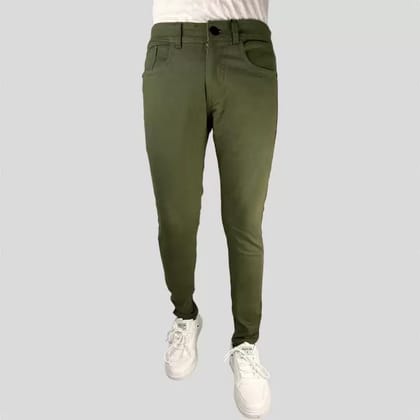 Men Regular Mid Rise Dark Green Jeans