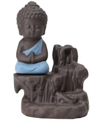 Buddha Backflow Handicraft Incense Holder Back Flow Ceramic Burner Censer Holder (C)