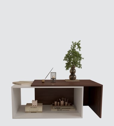 Dzire Coffee Table In Brown Wenge & Cold White Finish,