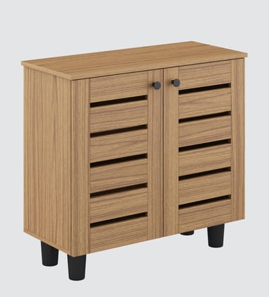 Martine Shoe Cabinet in Natural Teak Finish