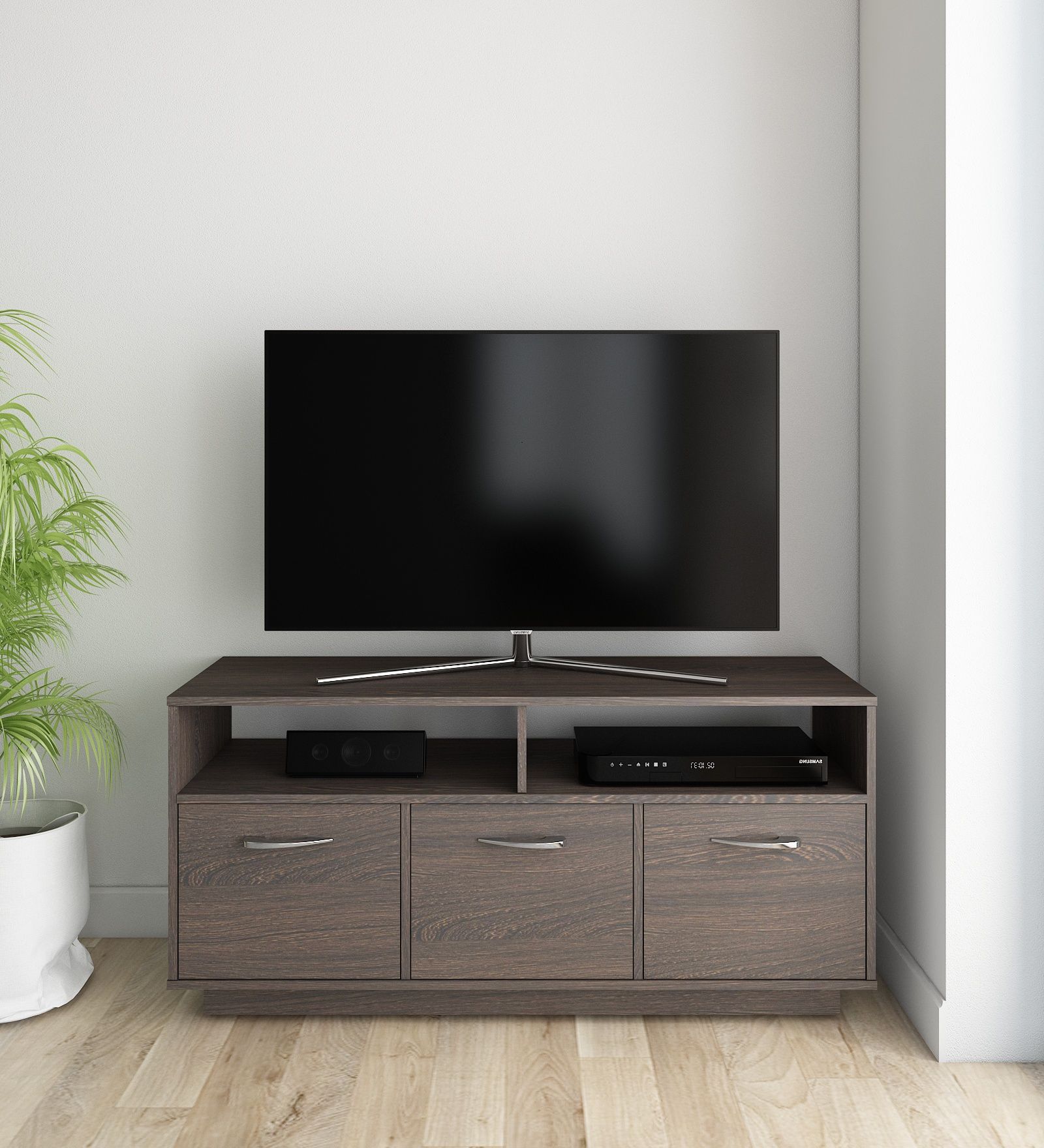 TV Console for TVs in Choco Walnut Finish for TVs up to 48",Water resistant, fungus, termite & scratch proof  Premium grade hardware and fittings are used