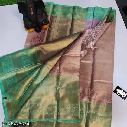 BANARASI TISSUE SILK FANCY BIG BORDER PARTY WEDDING WEAR BRIDAL WEAR SAREE