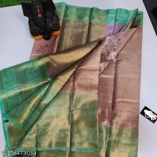 BANARASI TISSUE SILK FANCY BIG BORDER PARTY WEDDING WEAR BRIDAL WEAR SAREE