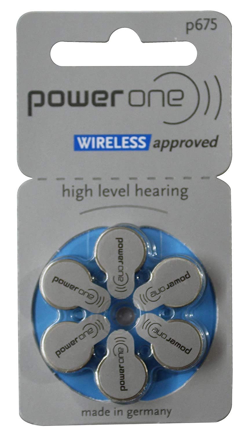 Power One Hearing Aid Battery Size 675, Pack of 18 Batteries, 3 Strips