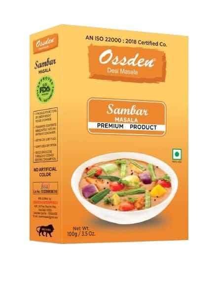 OSSDEN Desi Masala Premium Product 100g/3.5Oz Sambar Masala (PACK OF-5)