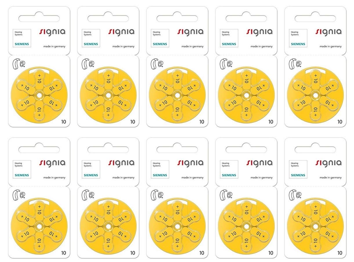 Signia Hearing Aid Battery Size 10, Pack of 24 Batteries