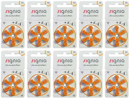 Signia Hearing Aid Battery Size 13, Pack of 60 Batteries