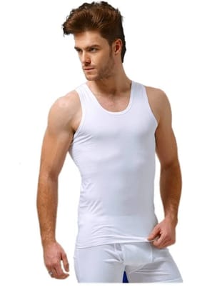 Men's Sleeveless Cotton Vest-White