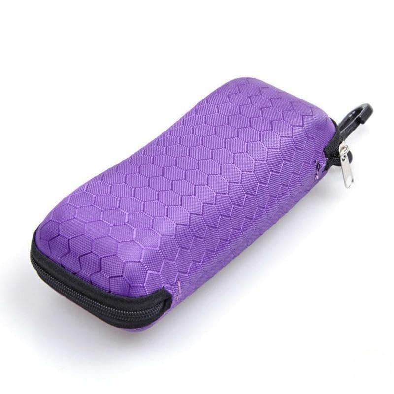 Eyenaks Portable Zipper Eyeglasses Case Sunglasses Hard Case Box Protector for Men Women Students (Purple)