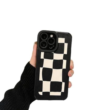 iPhone Case Checkerboard Lattice Checkered Plaid Irregular Grid Retro Design Soft Flexible Durable Shockproof Silicone Case for iPhone 12,13,13 Pro, 14 Pro, 14 Pro Max Pack of 1 (iPhone 13)