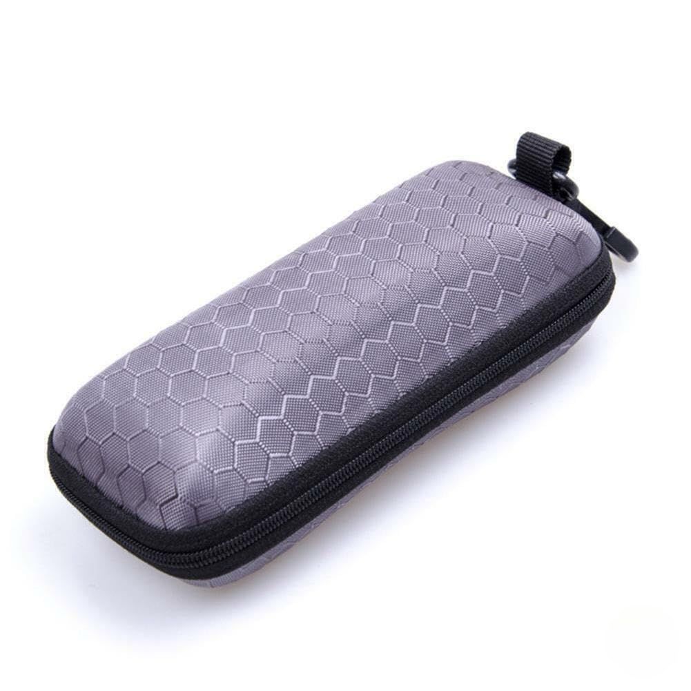 Eyenaks Portable Zipper Eyeglasses Case Sunglasses Hard Case Box Protector for Men Women Students (Grey)