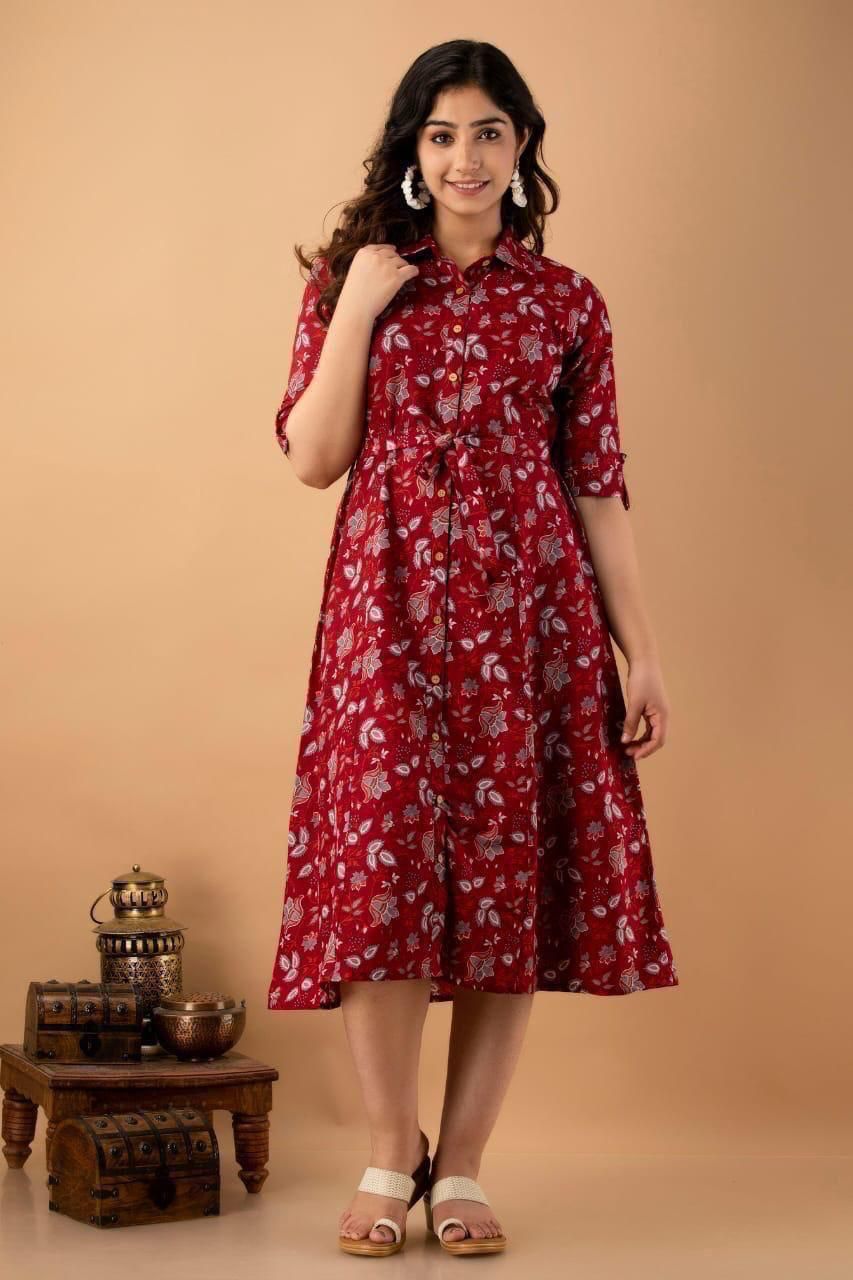 Women A-line marron  Dress