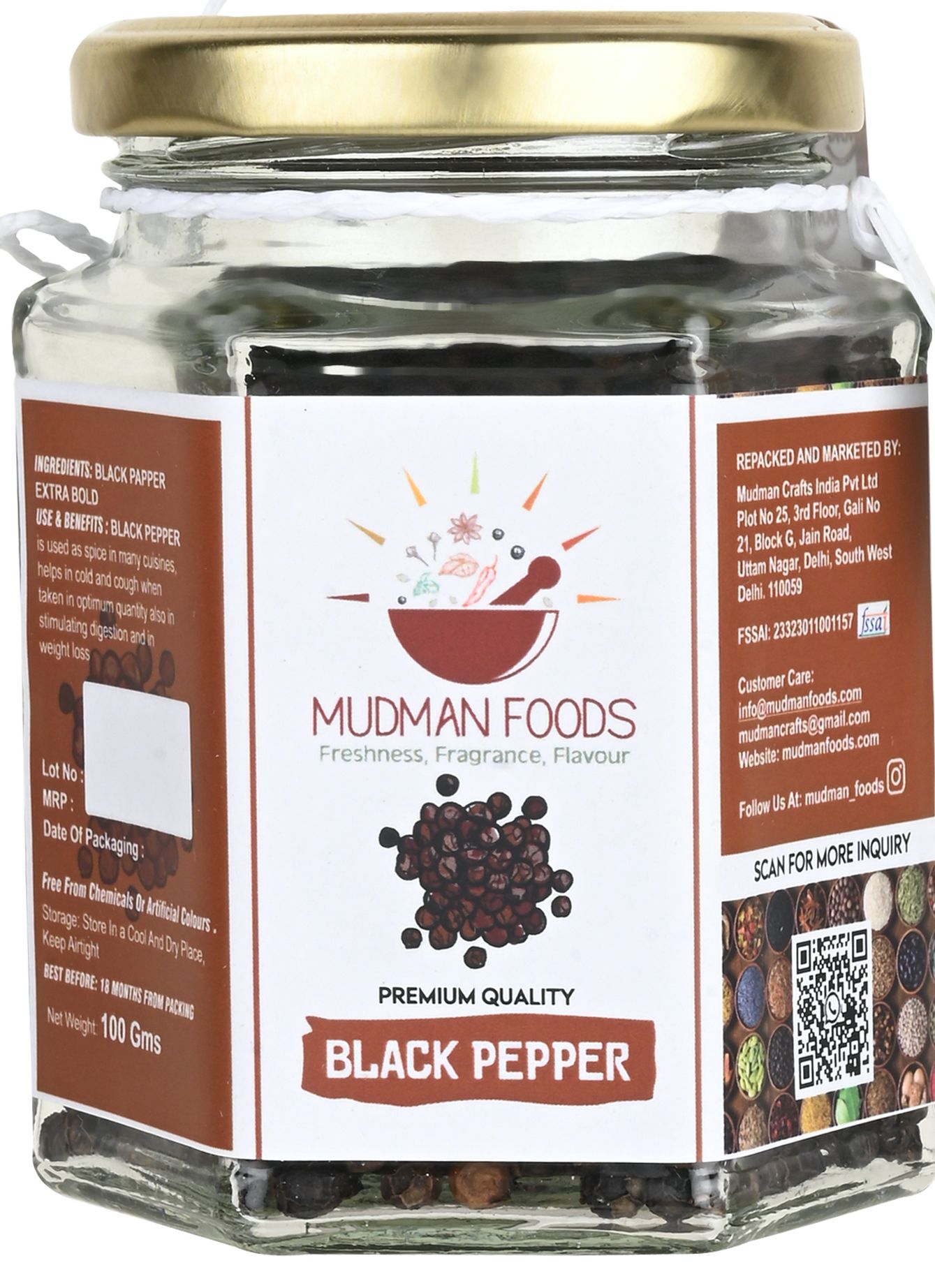 MUDMAN FOODS BLACK PEPPER/ KALI MIRCH