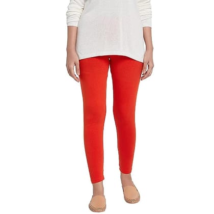 Maya Boutique Women Mid Rise Cropped Length Leggings-Orange