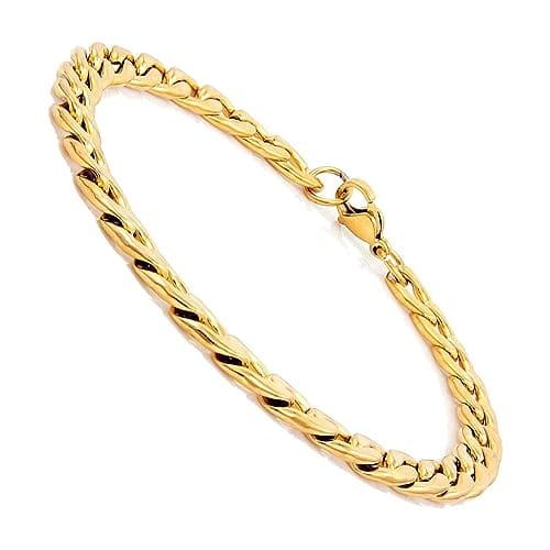 18K Yellow Gold Filled Heart Design 16mm Wristband Chain Link Bracelet For  Men And Women Trendy Jewelry From Blingfashion, $12.19 | DHgate.Com