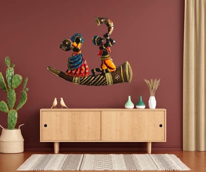 THE HERITAGE DIVINE Wall Decorative Rajasthani Baarat Wall Hanging | Welcome to Our Home Wall Hanging | Wall Hanging for Living Room | Wooden Wall Hanging for Wall Decor Stylish (Medium, Multicolour)