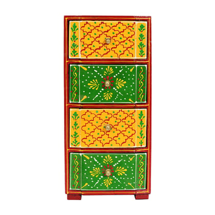 HERITAGE DIVINE Hand Painted Hand Made Trinket Jewelry 4 Drawer Box (24X14X12.5, Multicolour)