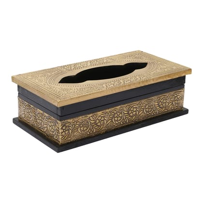 HERITAGE DIVINE Wooden Handmade Tissue Box Napkin Holder Cover (Medium, Brown)