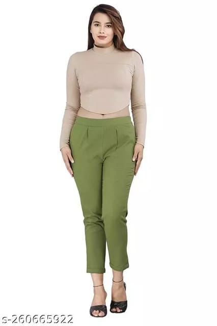 Buy Solid Women Regular Fit Trousers Black and Beige Combo of 2 Cotton Blend  for Best Price, Reviews, Free Shipping