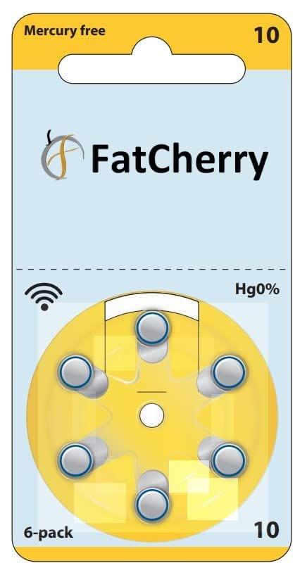 FatCherry Hearing Aid Battery (by Power One Germany) Size 10, Pack of 30 Batteries