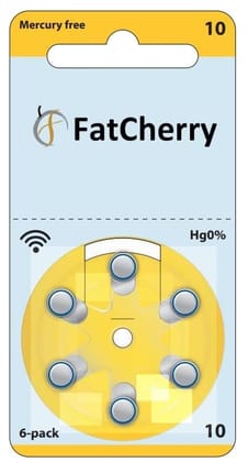 FatCherry Hearing Aid Battery (by Power One Germany) Size 10, Pack of 48 Batteries