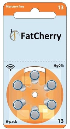 FatCherry Hearing Aid Battery (by Power One Germany) Size 13, Pack of 18 Batteries