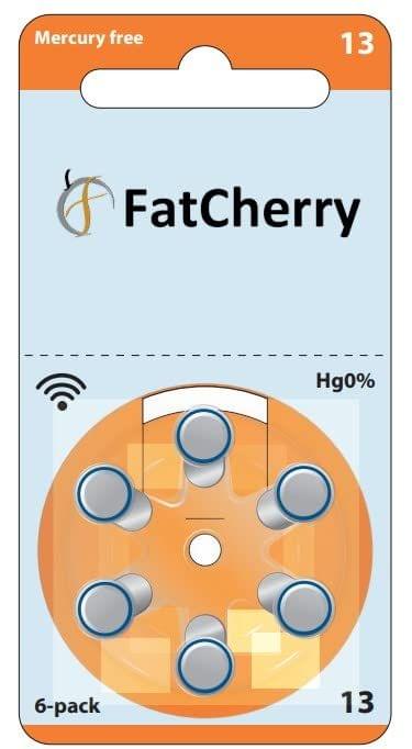FatCherry Hearing Aid Battery (by Power One Germany) Size 13, Pack of 60 Batteries