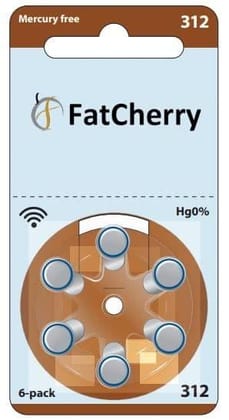 FatCherry Hearing Aid Battery (by Power One Germany) Size 312, Pack of 24 Batteries