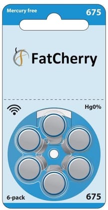 FatCherry Hearing Aid Battery Size 675, Pack of 6 Batteries