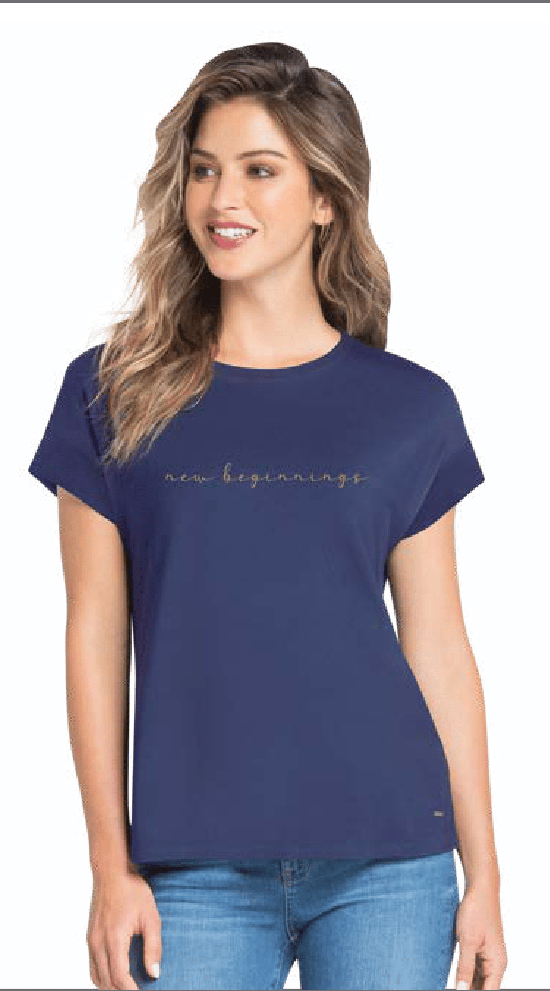 Women's Crew Neck T-Shirt Style no.IW13 (Classic Navy)